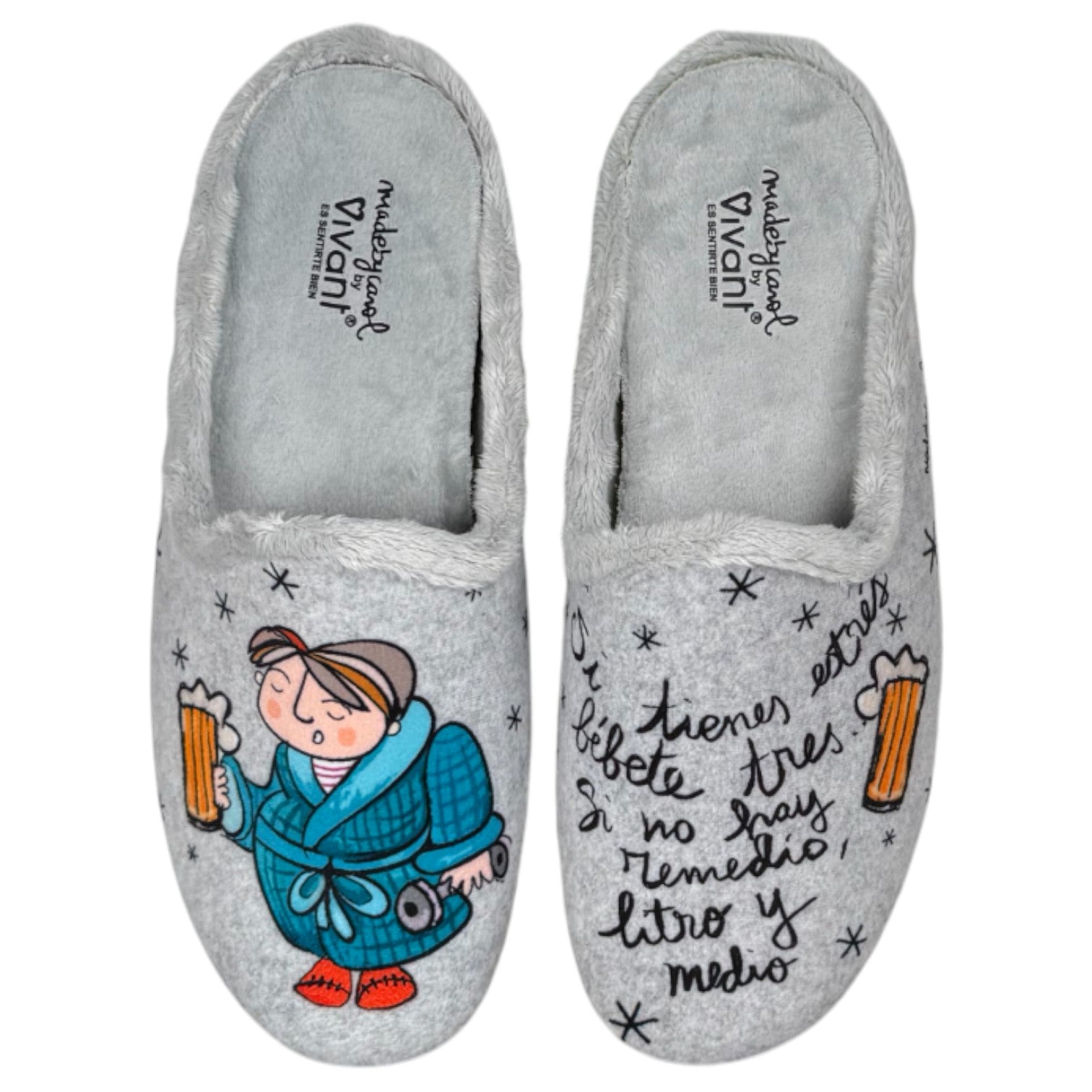 Zapatillas de Casa Vivant Estrés Cerveza 252061 Gris - imagen 1