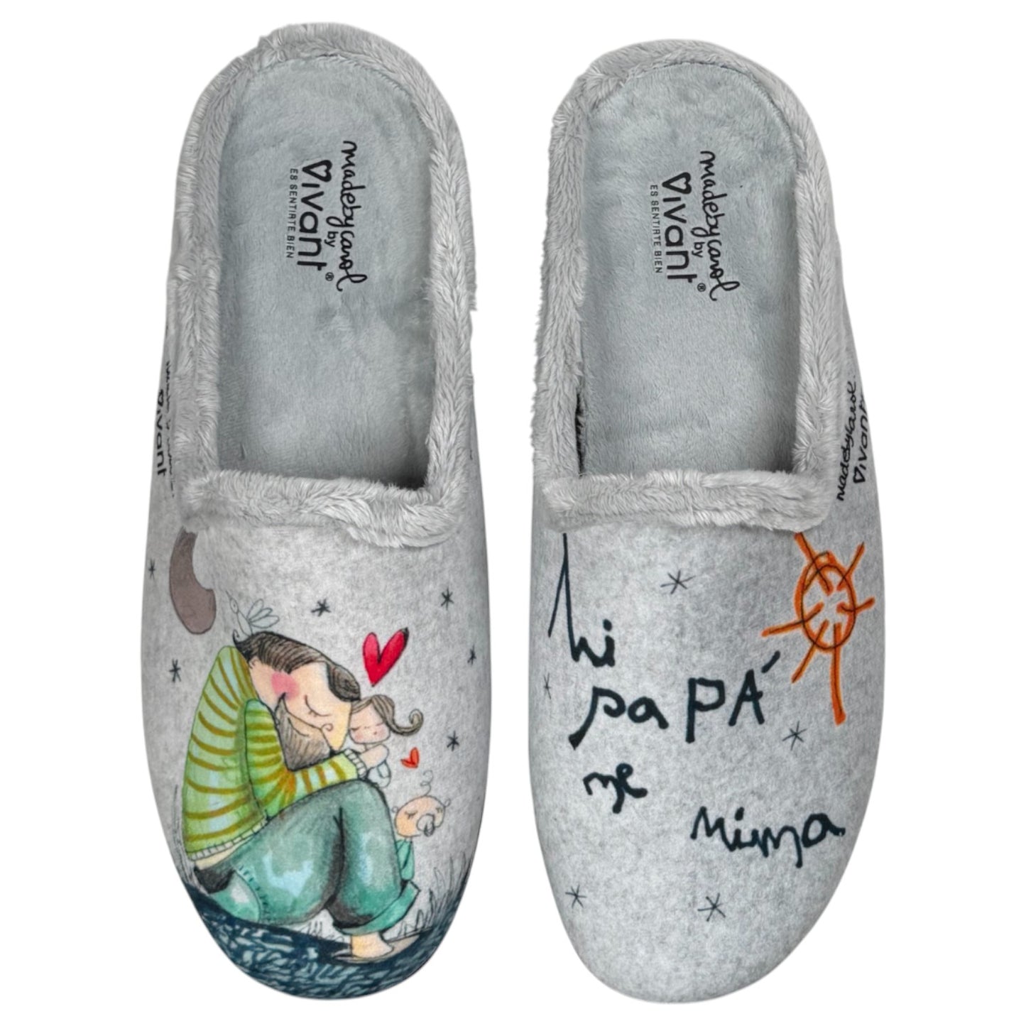 Zapatillas de Casa Vivant Mi Papá Me Mima 242070 Gris - imagen 1