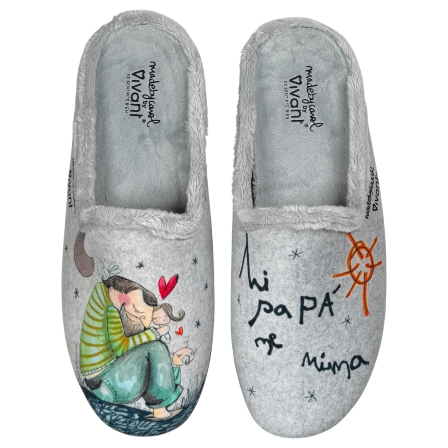 Zapatillas de Casa Vivant Mi Papá Me Mima 242070 Gris - imagen 1