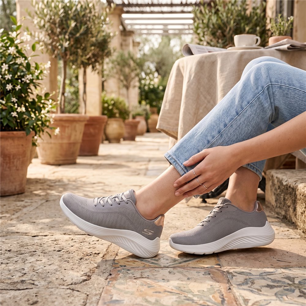 Zapatillas Skechers BOBS Sport Squad Waves - Current Look 117679 Gris - imagen 2