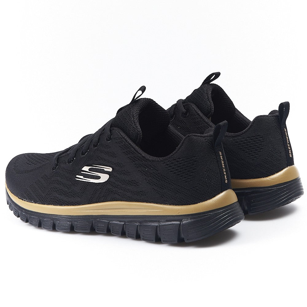 Zapatillas Skechers Graceful 12615 Negro Rosa Oro - imagen 3