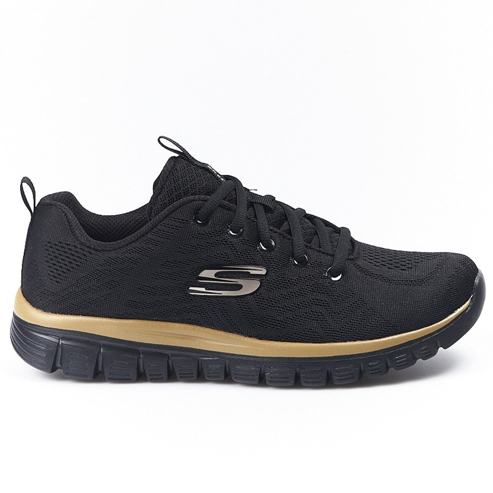 Zapatillas Skechers Graceful 12615 Negro Rosa Oro - imagen 1