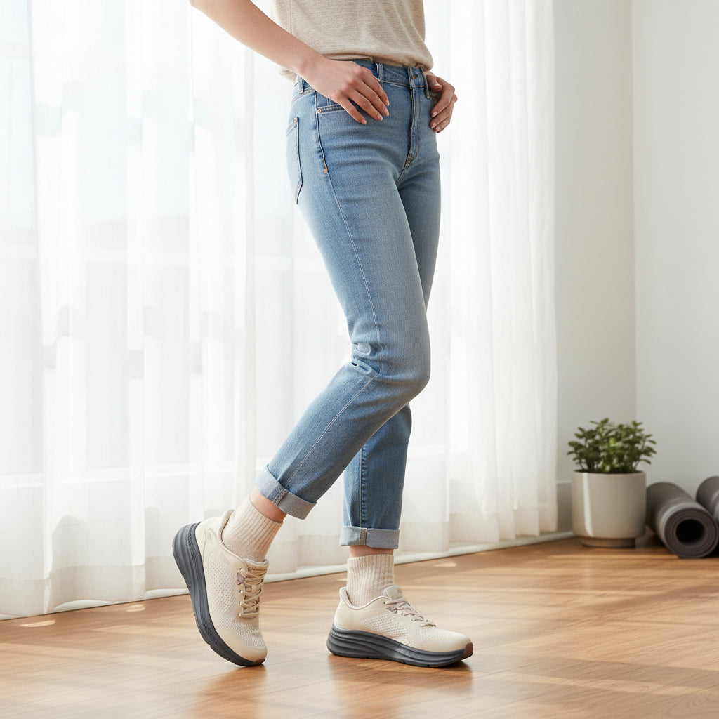 Zapatillas Skechers Slip-ins: BOBS Sport Skillz - Too Essential 117756 Natural Gris - imagen 4