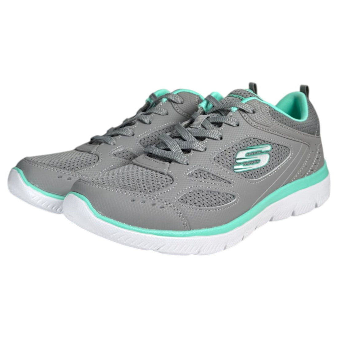 Zapatillas Skechers Summits - Suited 12982 Gris Turquesa - imagen 4