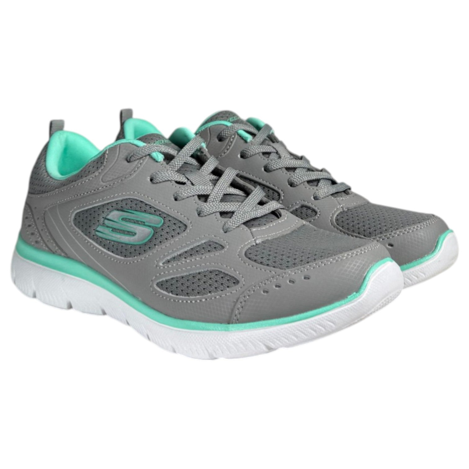 Zapatillas Skechers Summits - Suited 12982 Gris Turquesa - imagen 3