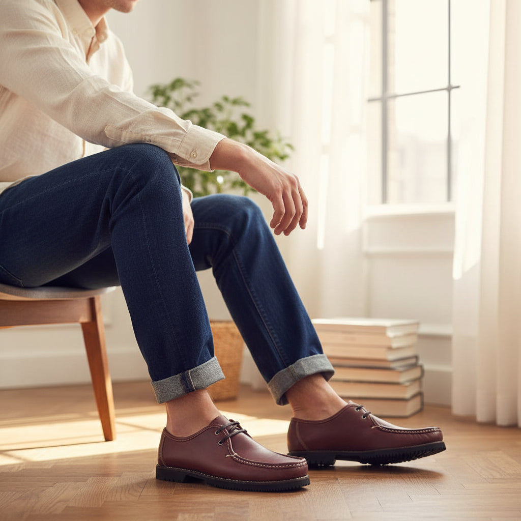 Zapatos Apache La Valenciana Wallabee Cordón Burdeos - imagen 8