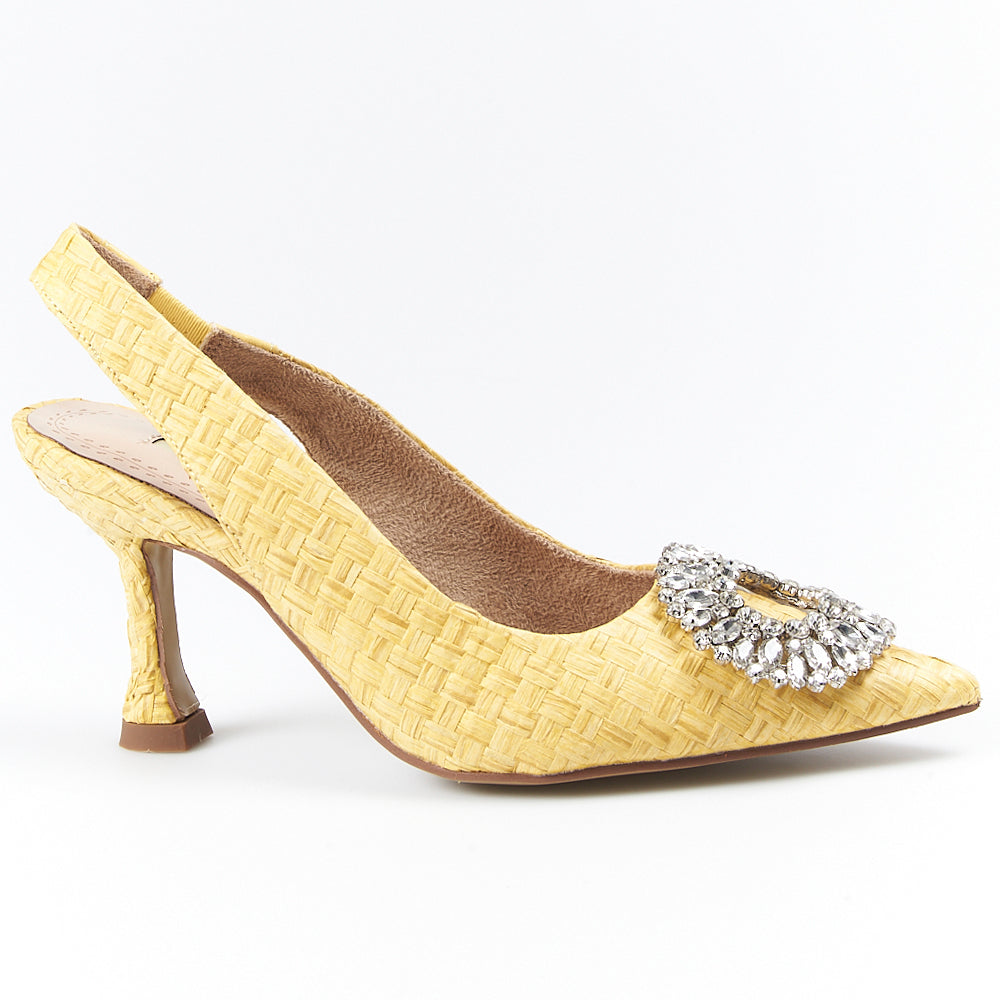 Zapatos Corina Rafia Joya M3185 Amarillo - imagen 1