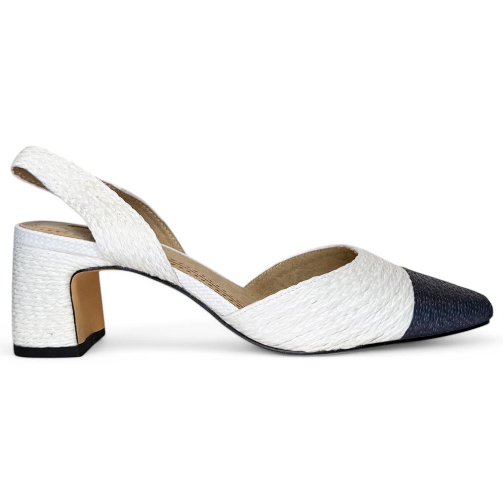 Zapatos Corina Rafia Puntera M5330 Blanco Marino - imagen 1