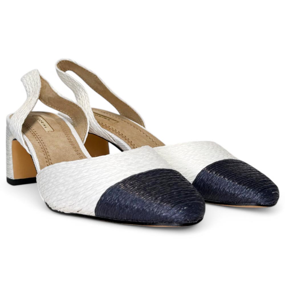 Zapatos Corina Rafia Puntera M5330 Blanco Marino - imagen 3