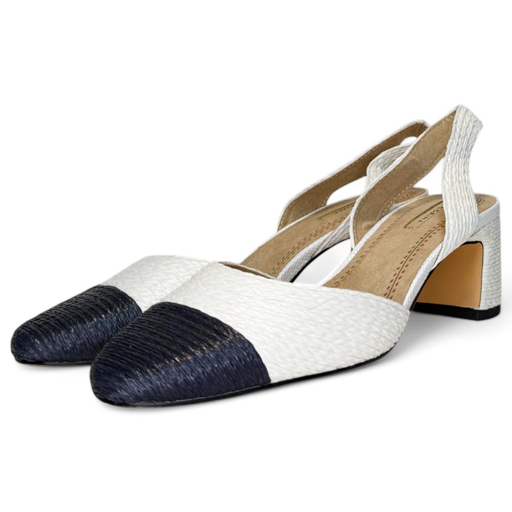 Zapatos Corina Rafia Puntera M5330 Blanco Marino - imagen 5