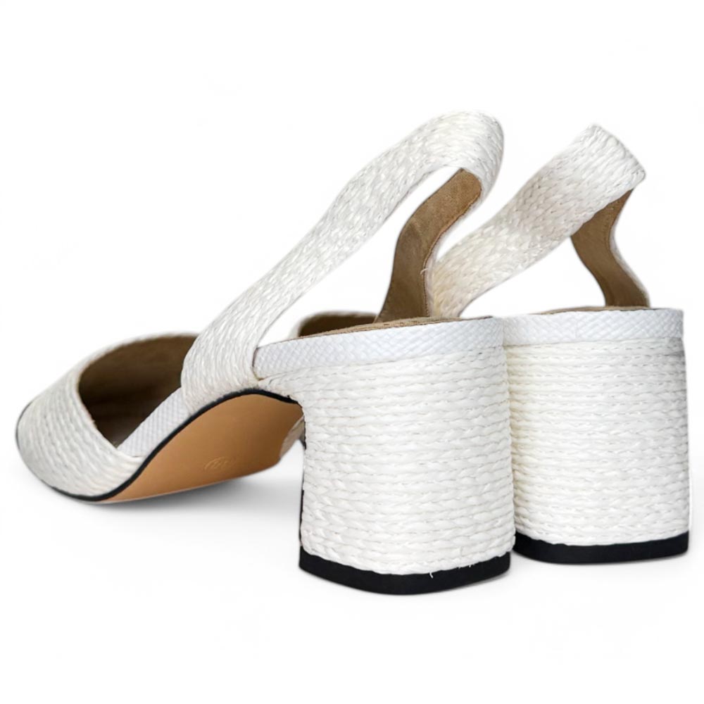 Zapatos Corina Rafia Puntera M5330 Blanco Marino - imagen 7
