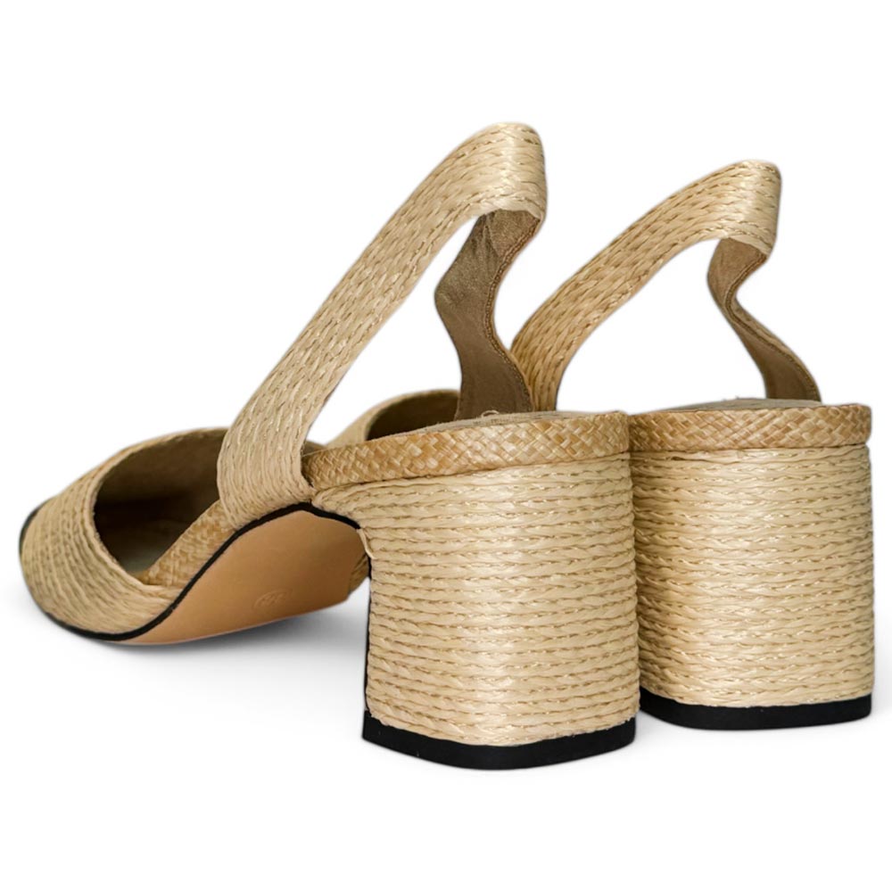 Zapatos Corina Rafia Puntera M5330 Natural Negro - imagen 7