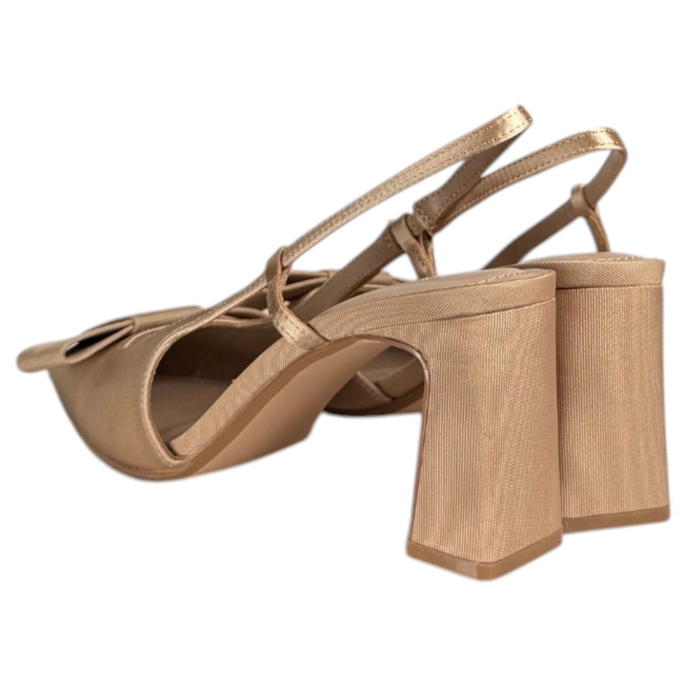Zapatos Corina Salón Destalonado Lazo M6255 Camel - imagen 6