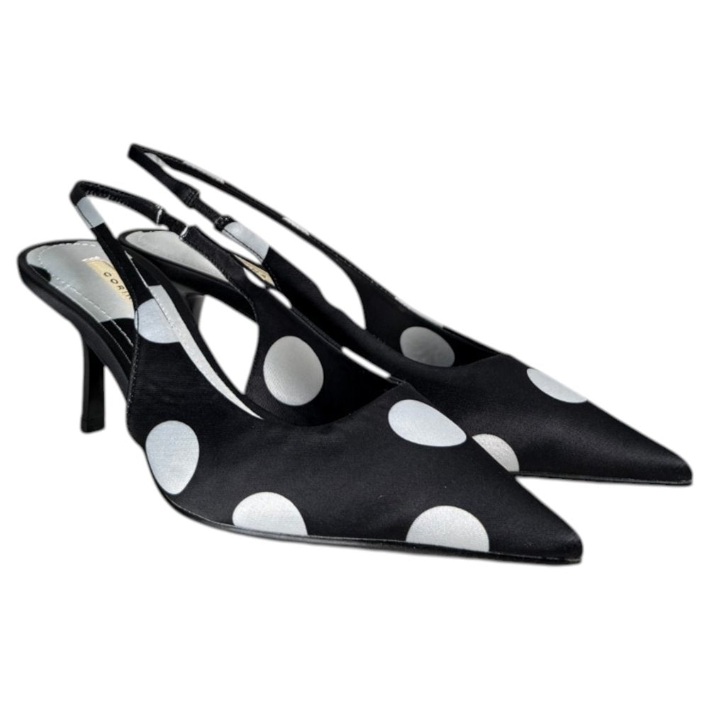 Zapatos Corina Salón Destalonado Lunares M6206 Negro - imagen 3