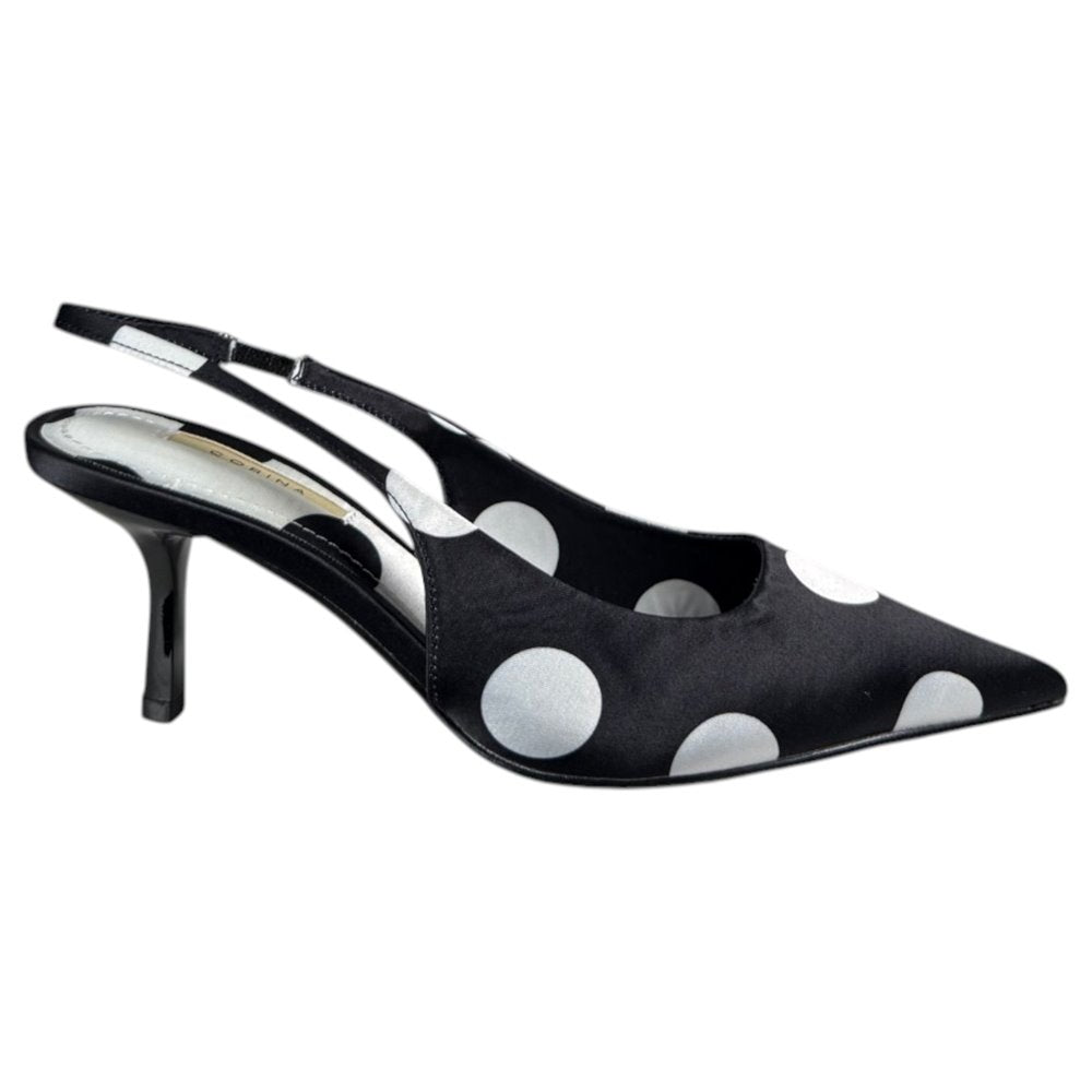 Zapatos Corina Salón Destalonado Lunares M6206 Negro - imagen 1