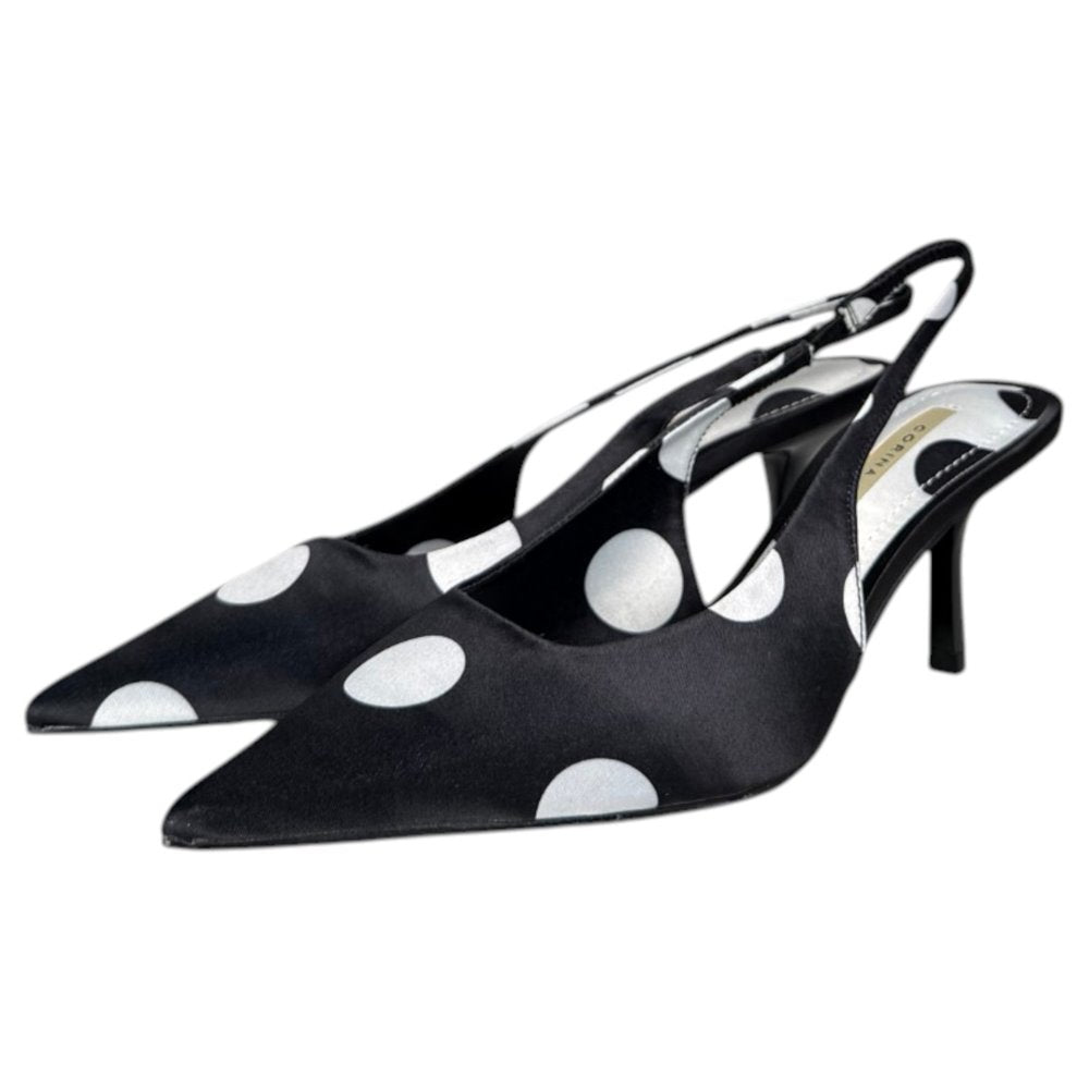 Zapatos Corina Salón Destalonado Lunares M6206 Negro - imagen 5