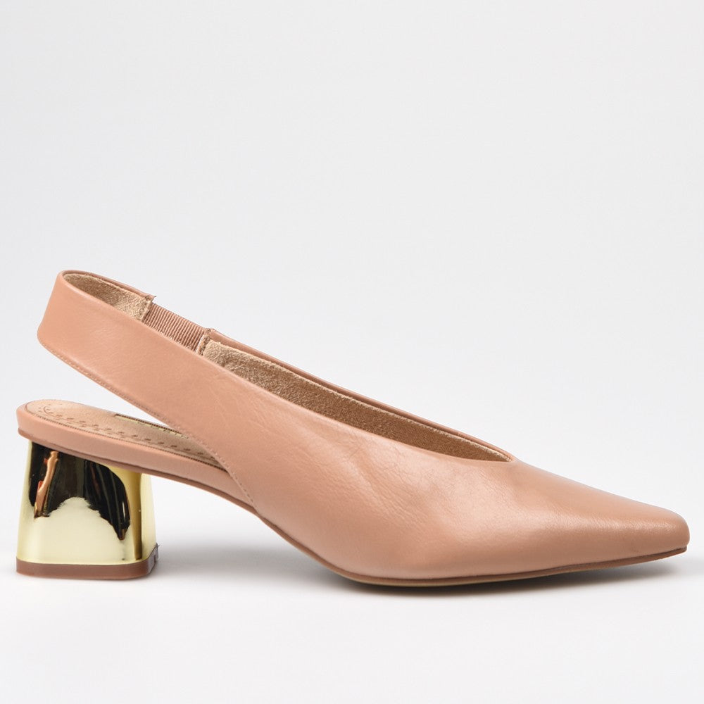 Zapatos Corina Salón Tacón Dorado M4225 Nude - imagen 1