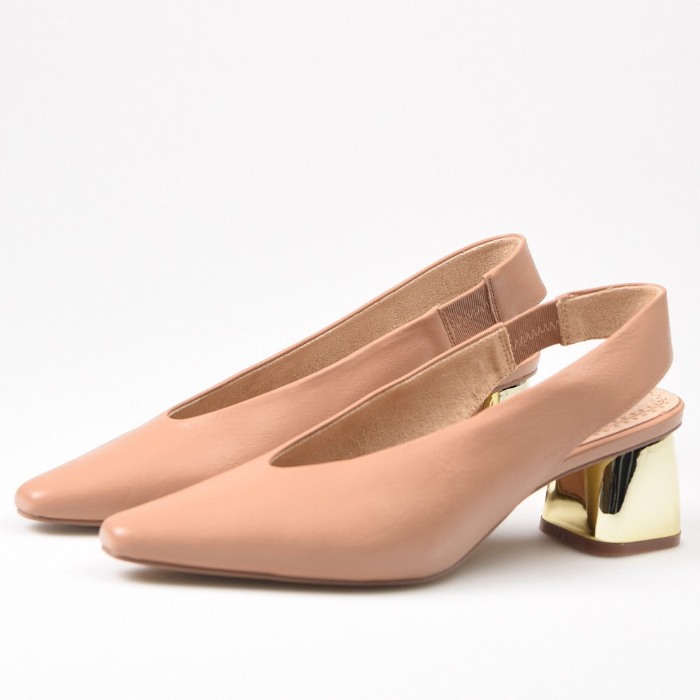 Zapatos Corina Salón Tacón Dorado M4225 Nude - imagen 3