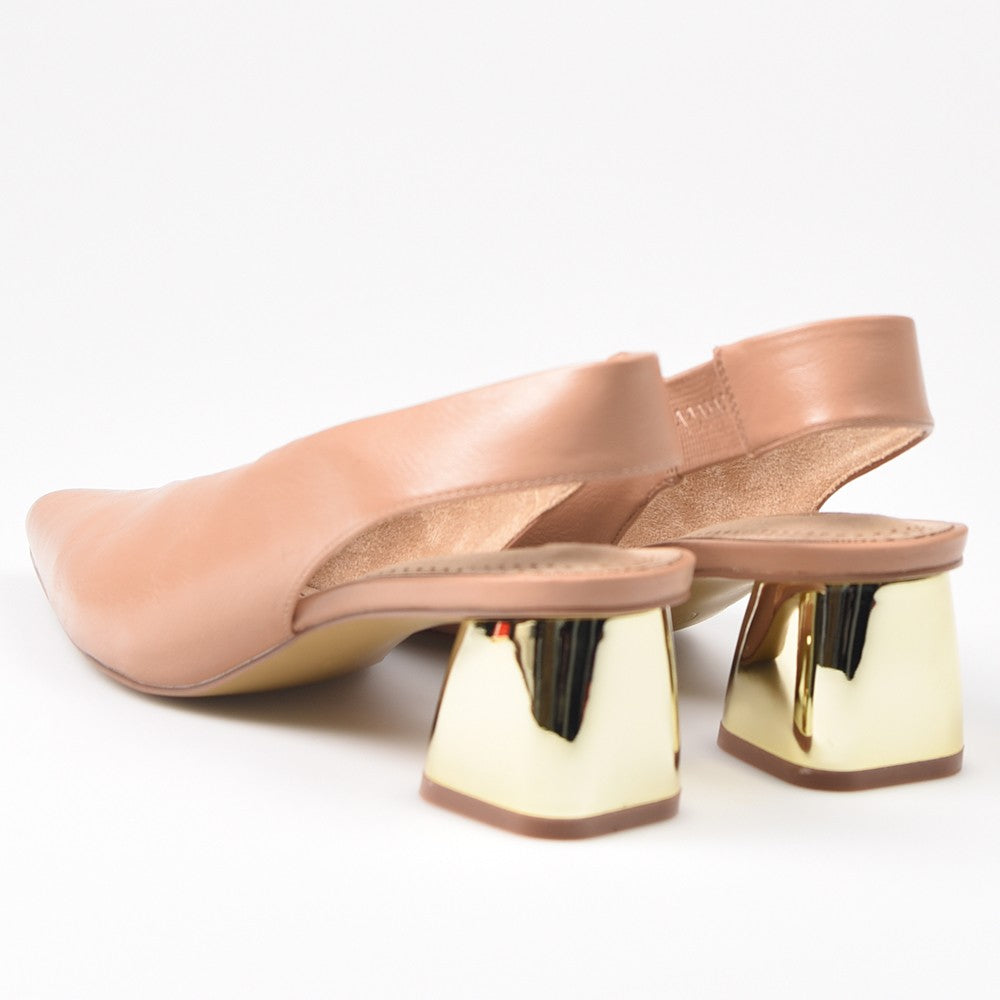 Zapatos Corina Salón Tacón Dorado M4225 Nude - imagen 4