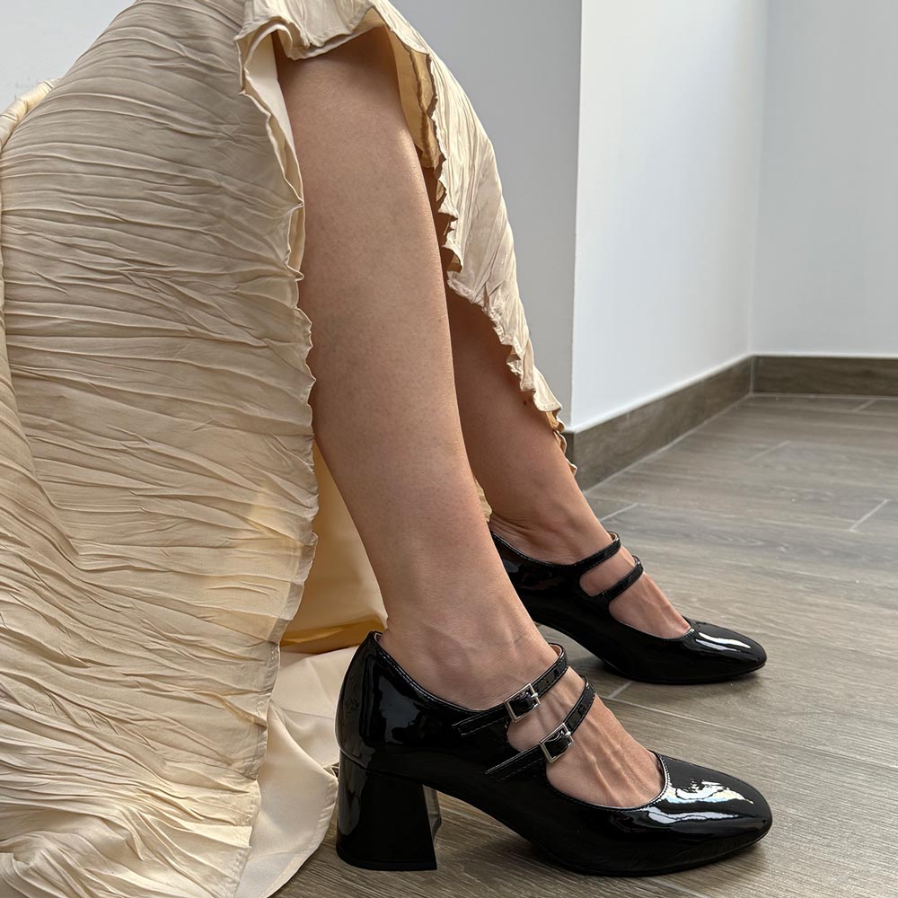 Zapatos Corina Tacón Hebillas M5755 Negro - imagen 4