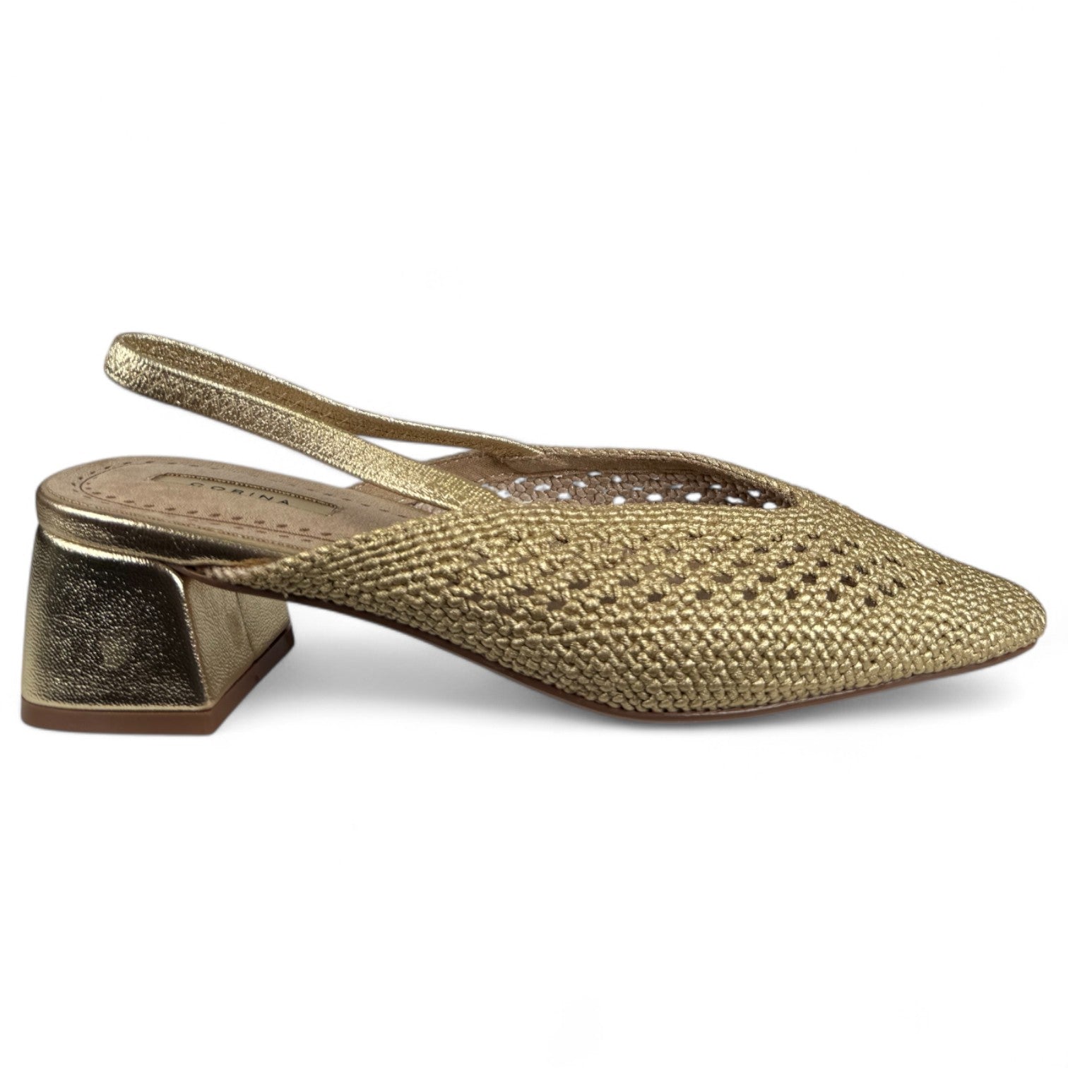 Zapatos de Salón Corina Abierto Trenzado M5326 Oro - imagen 1