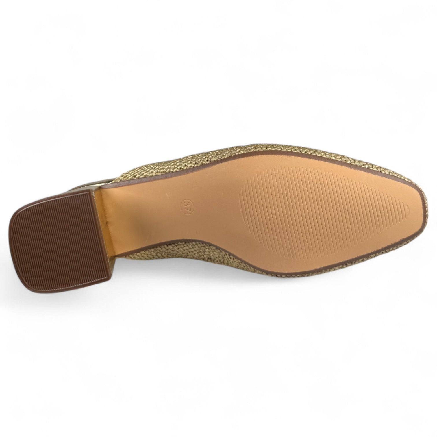 Zapatos de Salón Corina Abierto Trenzado M5326 Oro - imagen 5