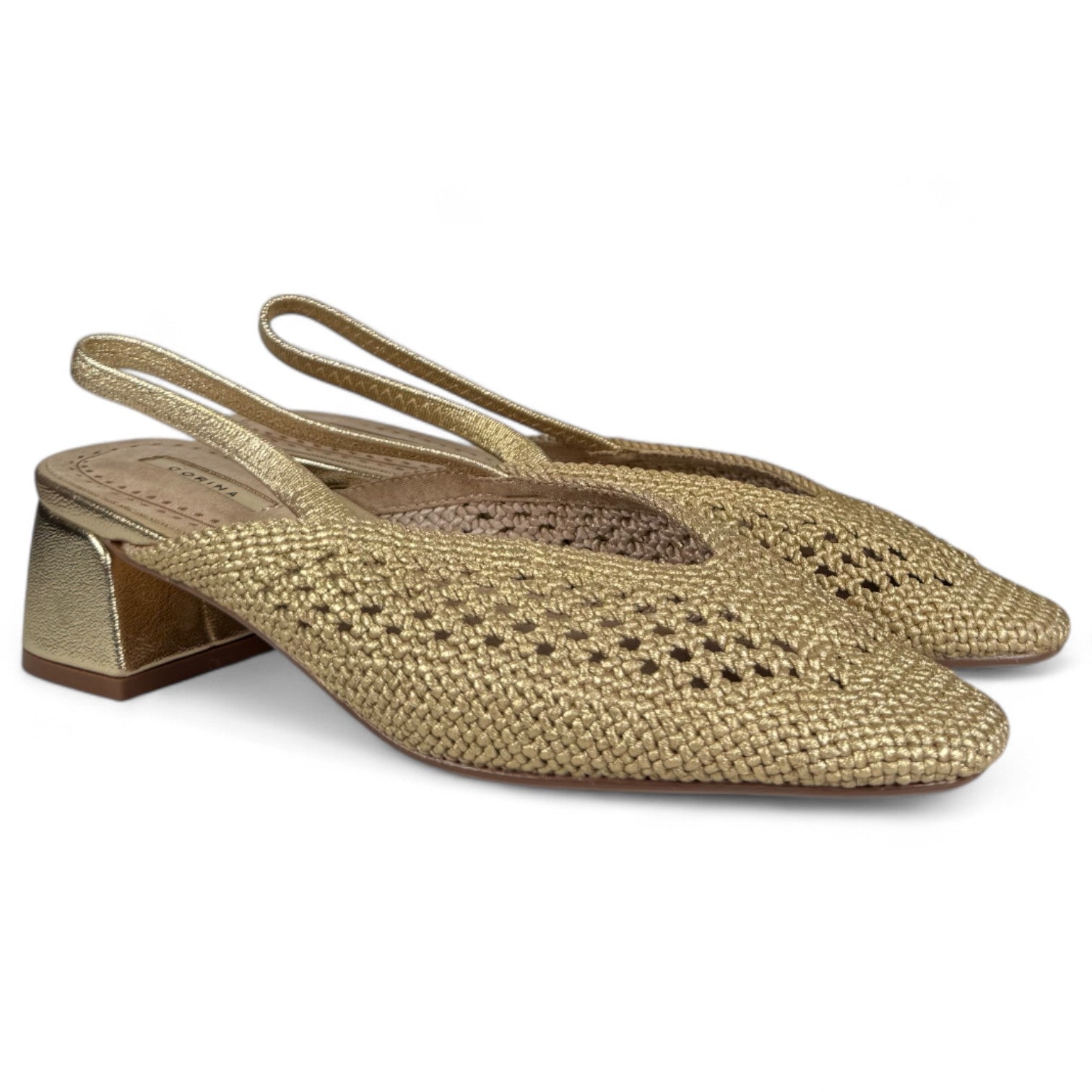 Zapatos de Salón Corina Abierto Trenzado M5326 Oro - imagen 2