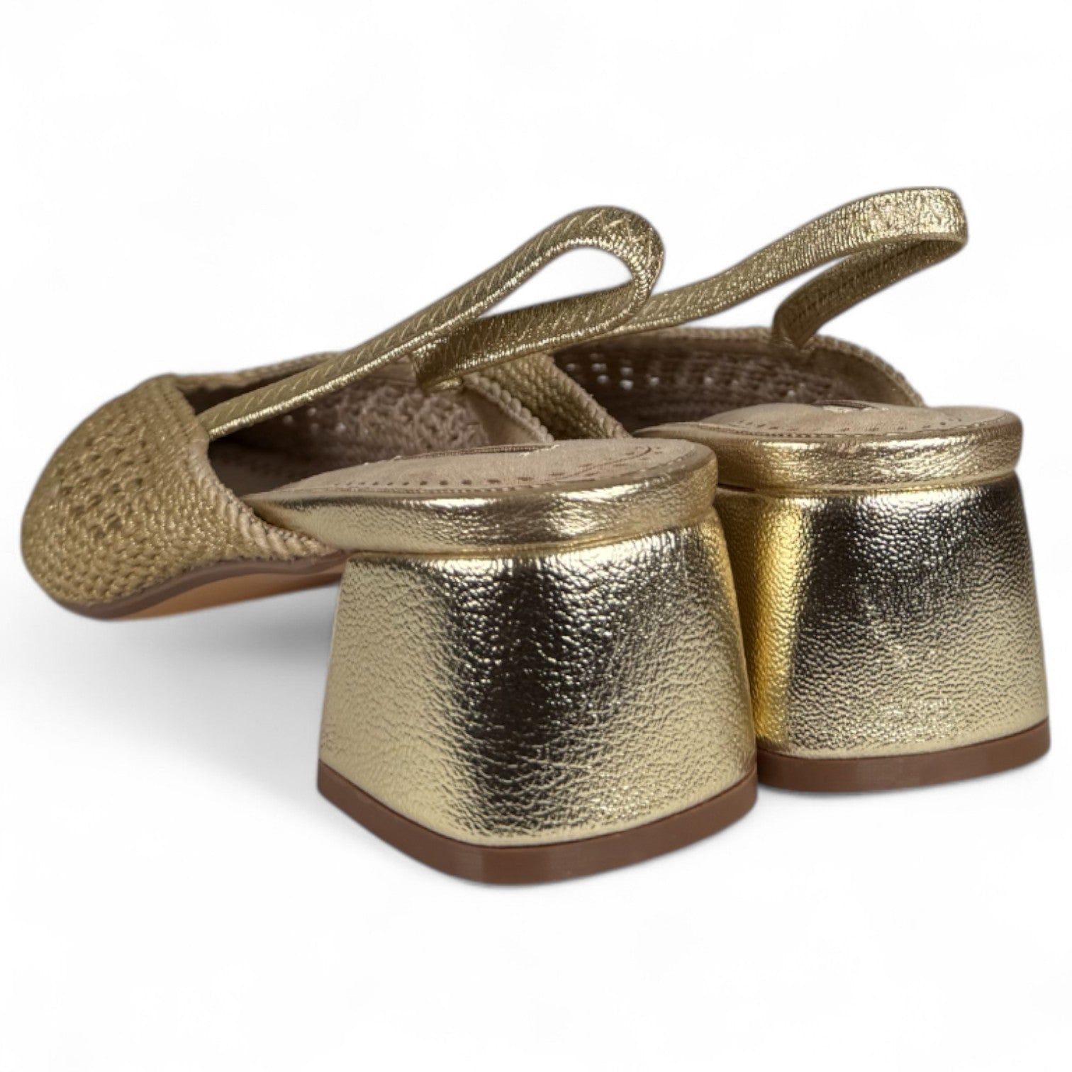 Zapatos de Salón Corina Abierto Trenzado M5326 Oro - imagen 4