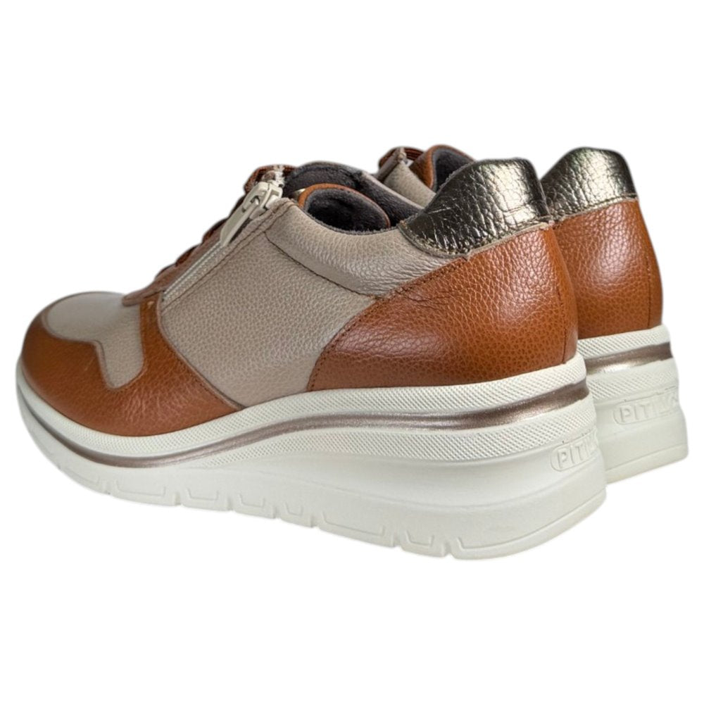 Zapatos Deportivos Pitillos 11611 Cuero Topo Bronce