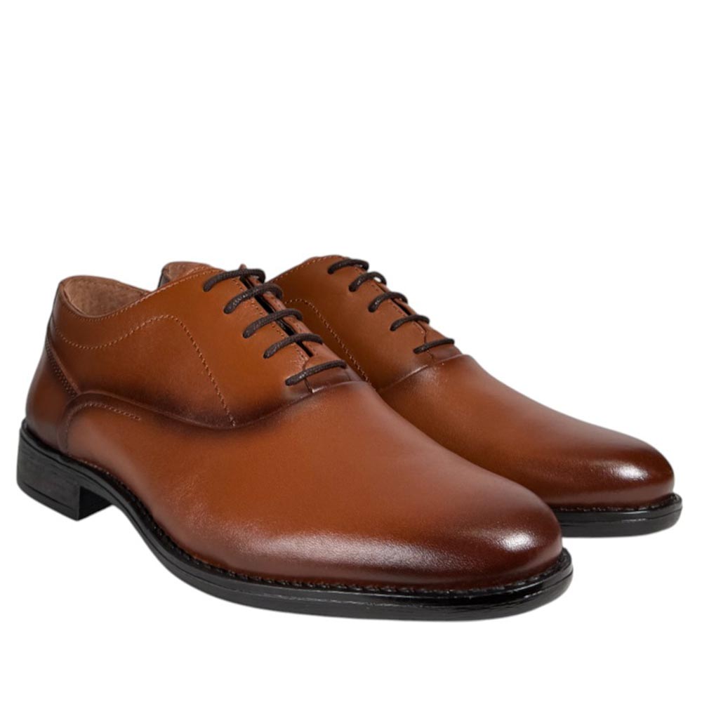 Zapatos La Valenciana Blúcher Piel Lisa 4482 Cuero - imagen 3