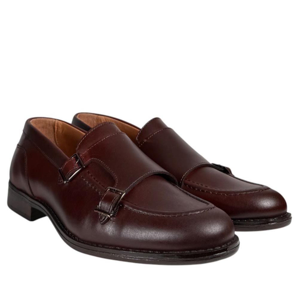 Zapatos La Valenciana Doble Hebilla 7240 Cuero - imagen 3