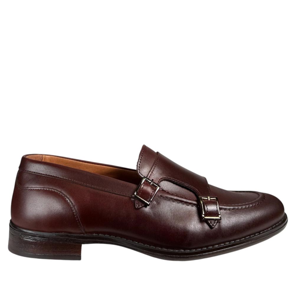 Zapatos La Valenciana Doble Hebilla 7240 Cuero - imagen 1