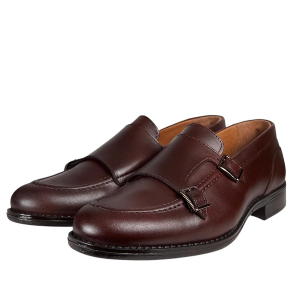 Zapatos La Valenciana Doble Hebilla 7240 Cuero - imagen 5