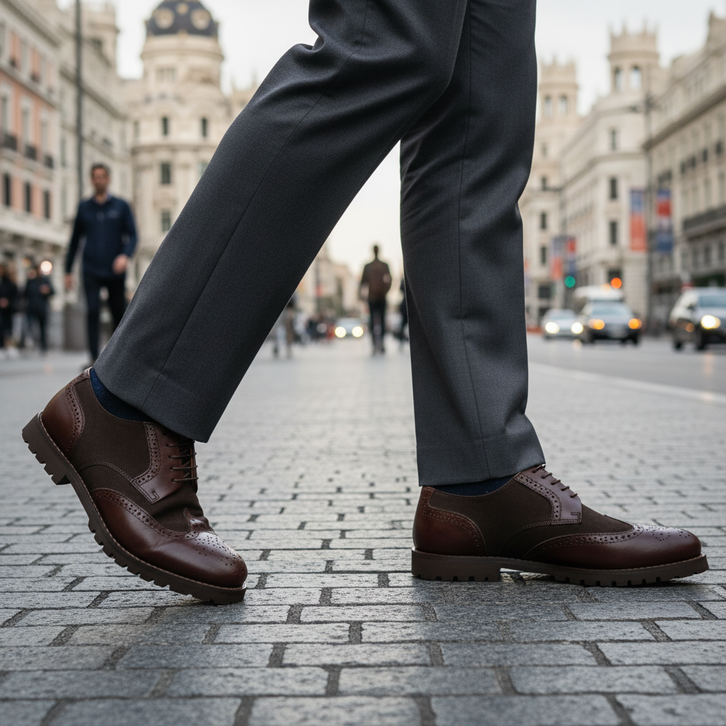 Zapatos La Valenciana Pala Vega Combinada 6814 Marrón - imagen 2