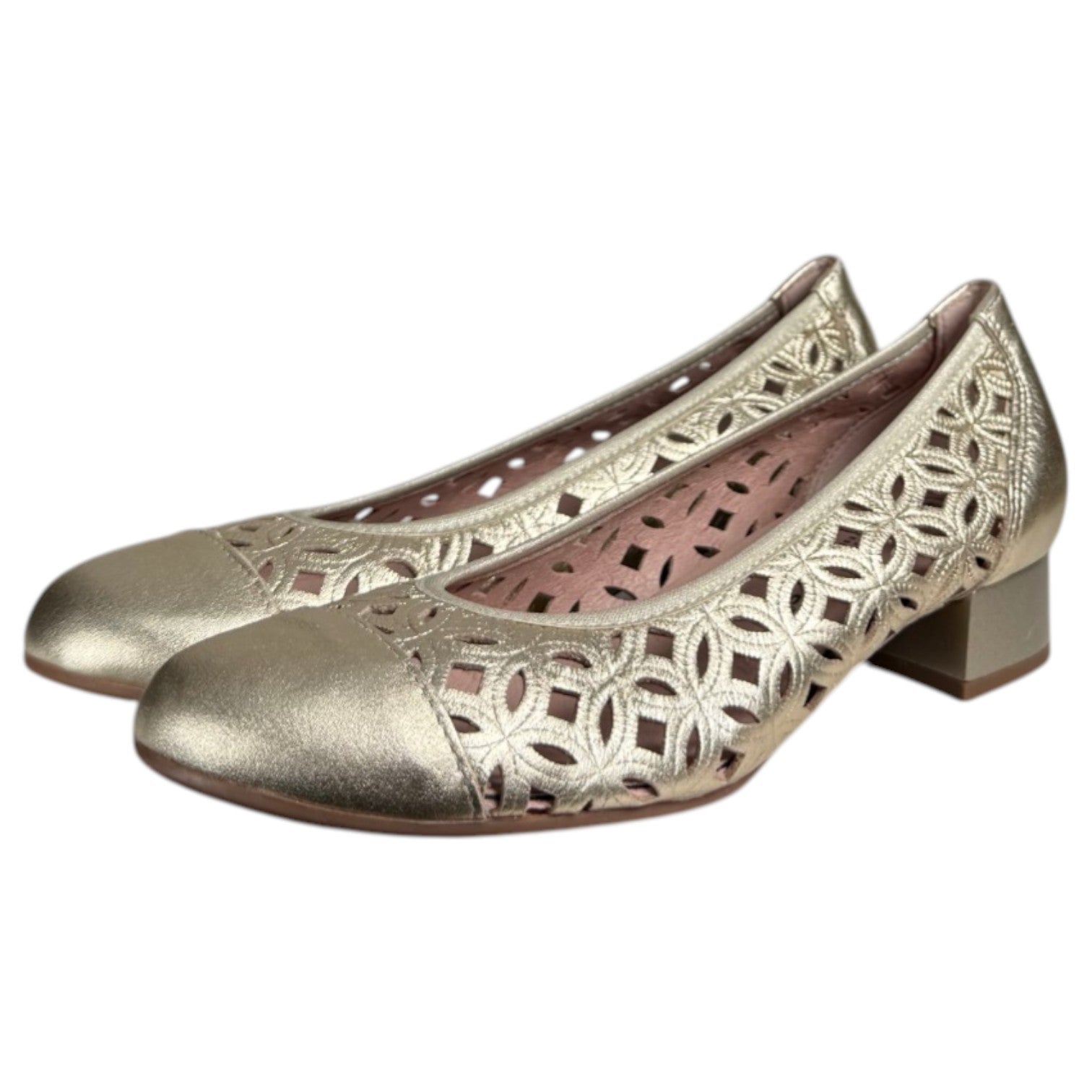 Zapatos Pitillos Bailarina Troquelada 11120 Oro - imagen 5