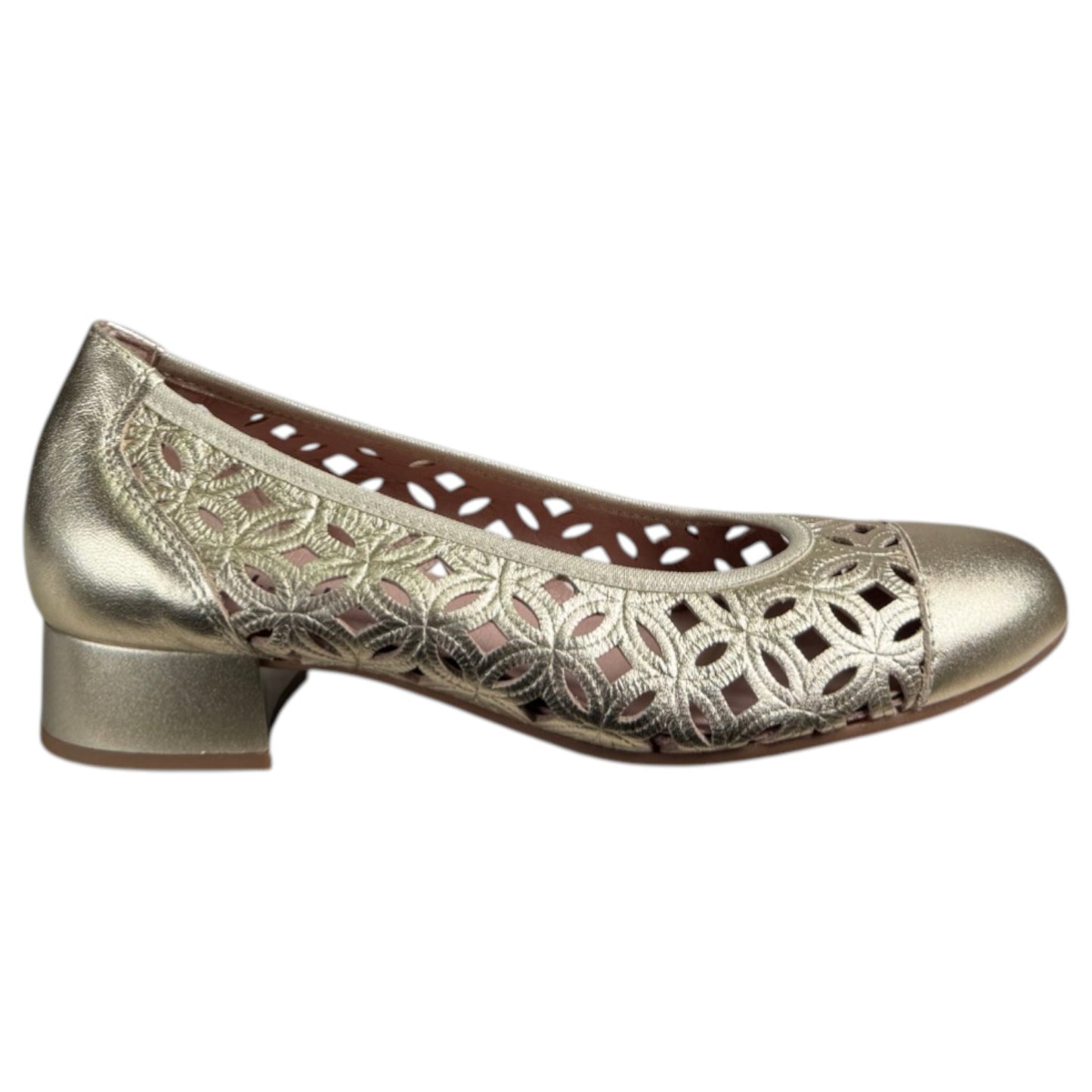Zapatos Pitillos Bailarina Troquelada 11120 Oro - imagen 1