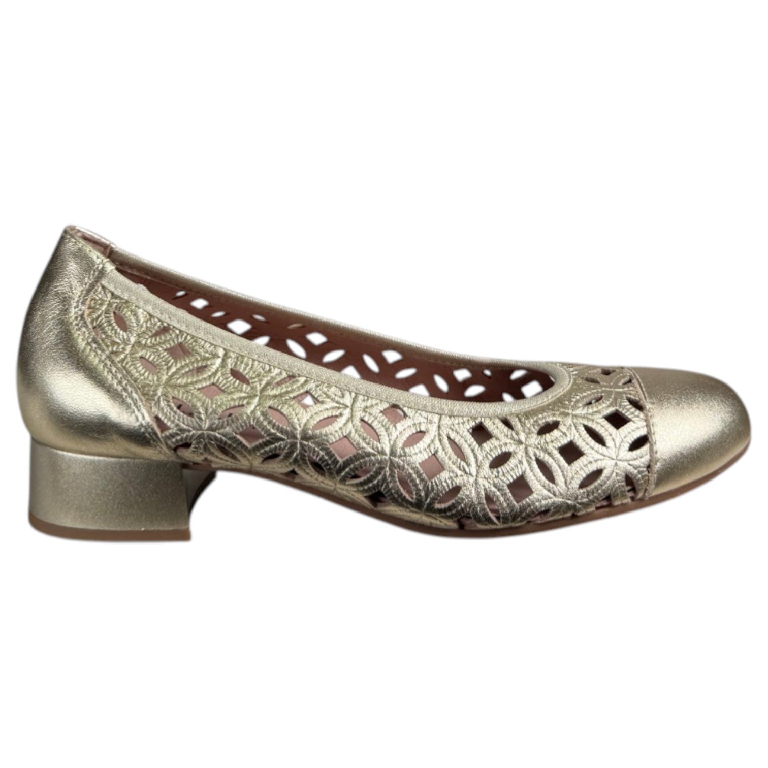 Zapatos Pitillos Bailarina Troquelada 11120 Oro - imagen 1