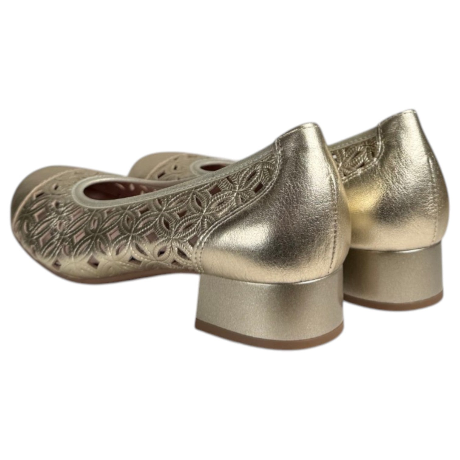 Zapatos Pitillos Bailarina Troquelada 11120 Oro - imagen 6