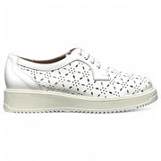 Zapatos Pitillos Blúcher Flores 10383 Blanco