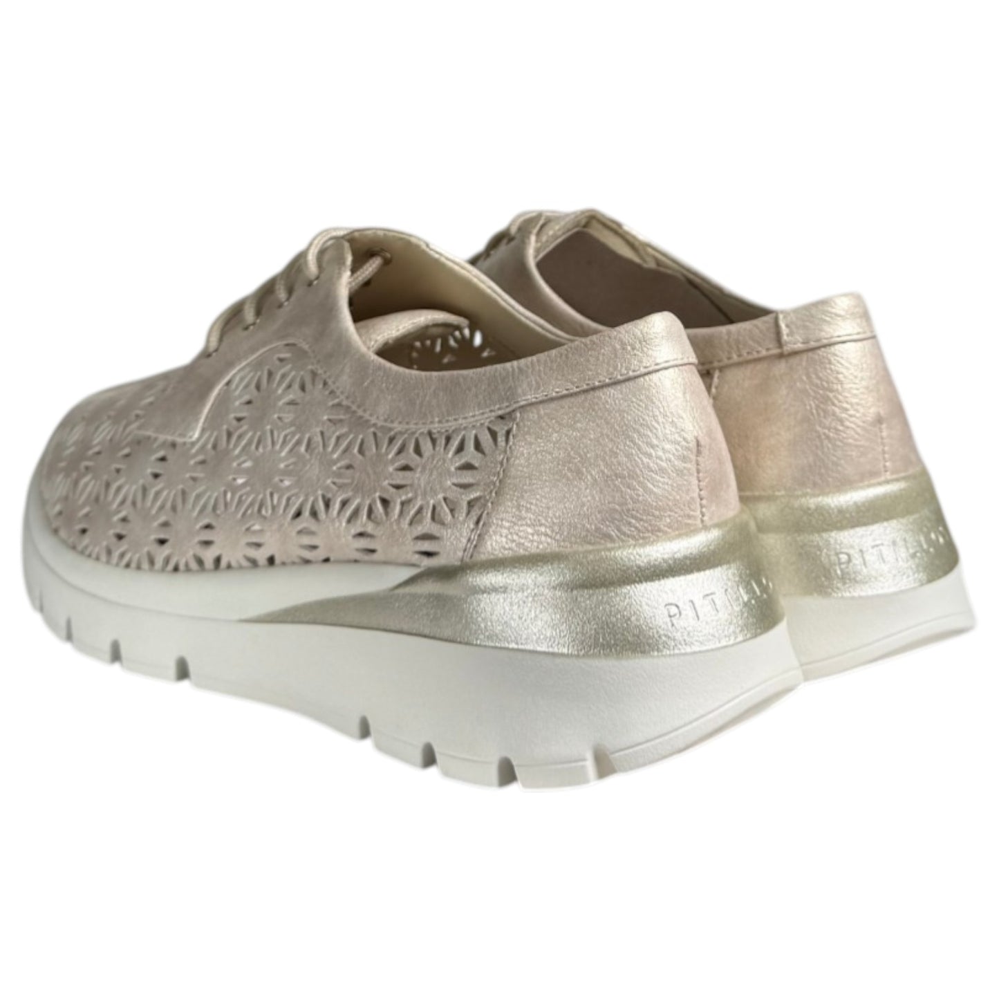 Zapatos Pitillos Blúcher Troquelados 11091 Oro - imagen 6