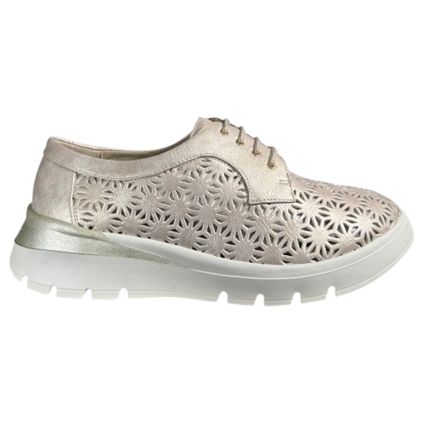 Zapatos Pitillos Blúcher Troquelados 11091 Oro - imagen 1