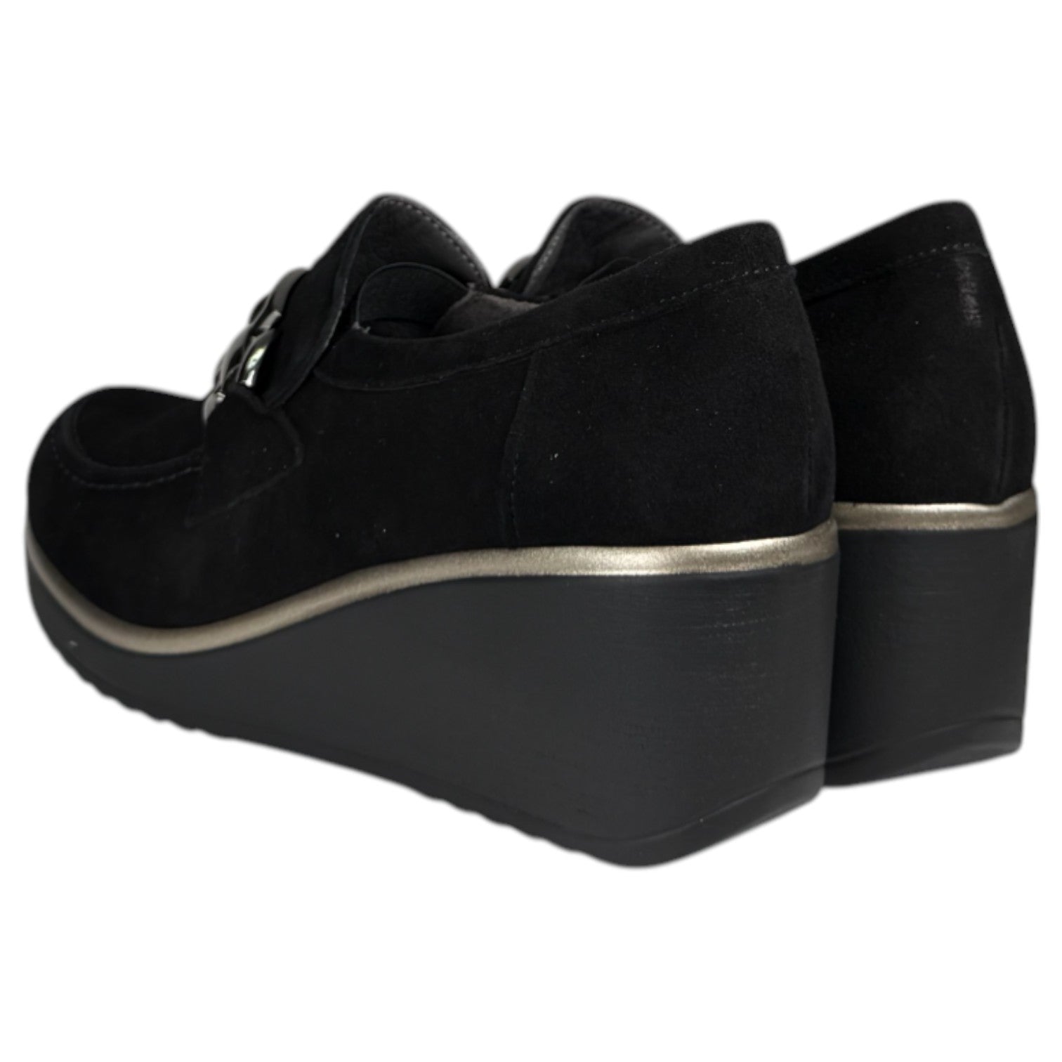 Zapatos Pitillos Cuña Hebilla 20236 Negro - imagen 4