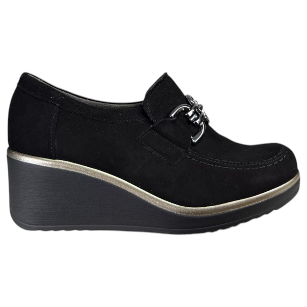 Zapatos Pitillos Cuña Hebilla 20530 Negro - imagen 1
