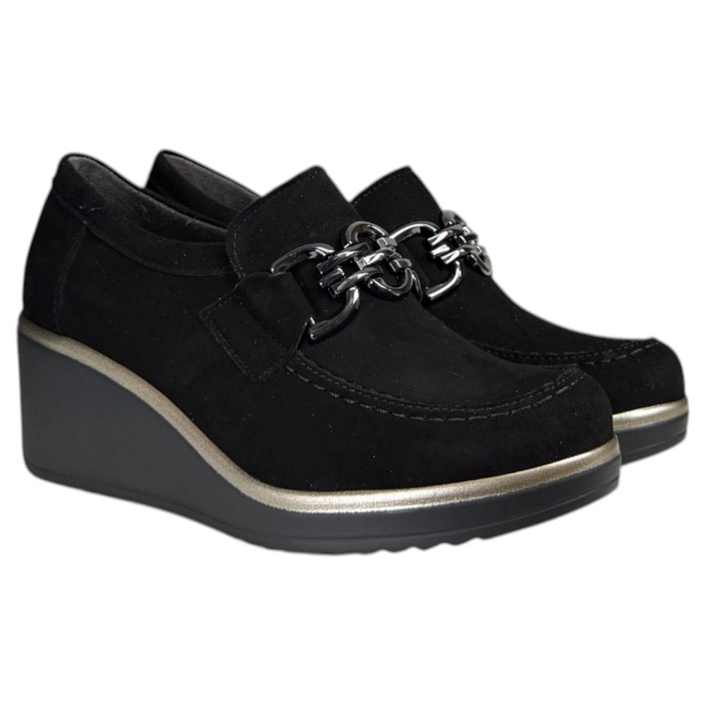 Zapatos Pitillos Cuña Hebilla 20530 Negro - imagen 4