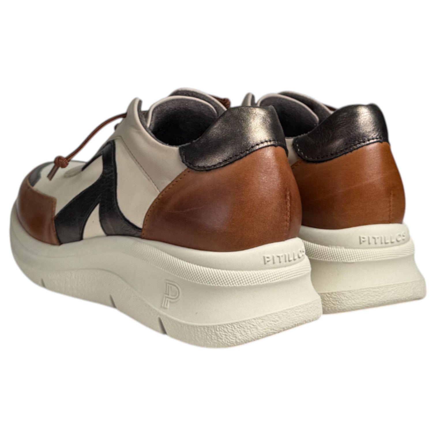 Zapatos Pitillos Deportivos Cuña Elásticos 10912 Cuero - imagen 4