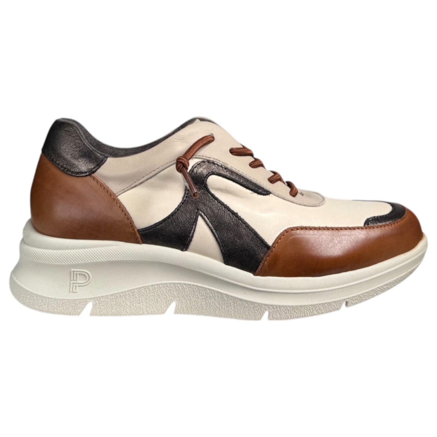 Zapatos Pitillos Deportivos Cuña Elásticos 10912 Cuero - imagen 1