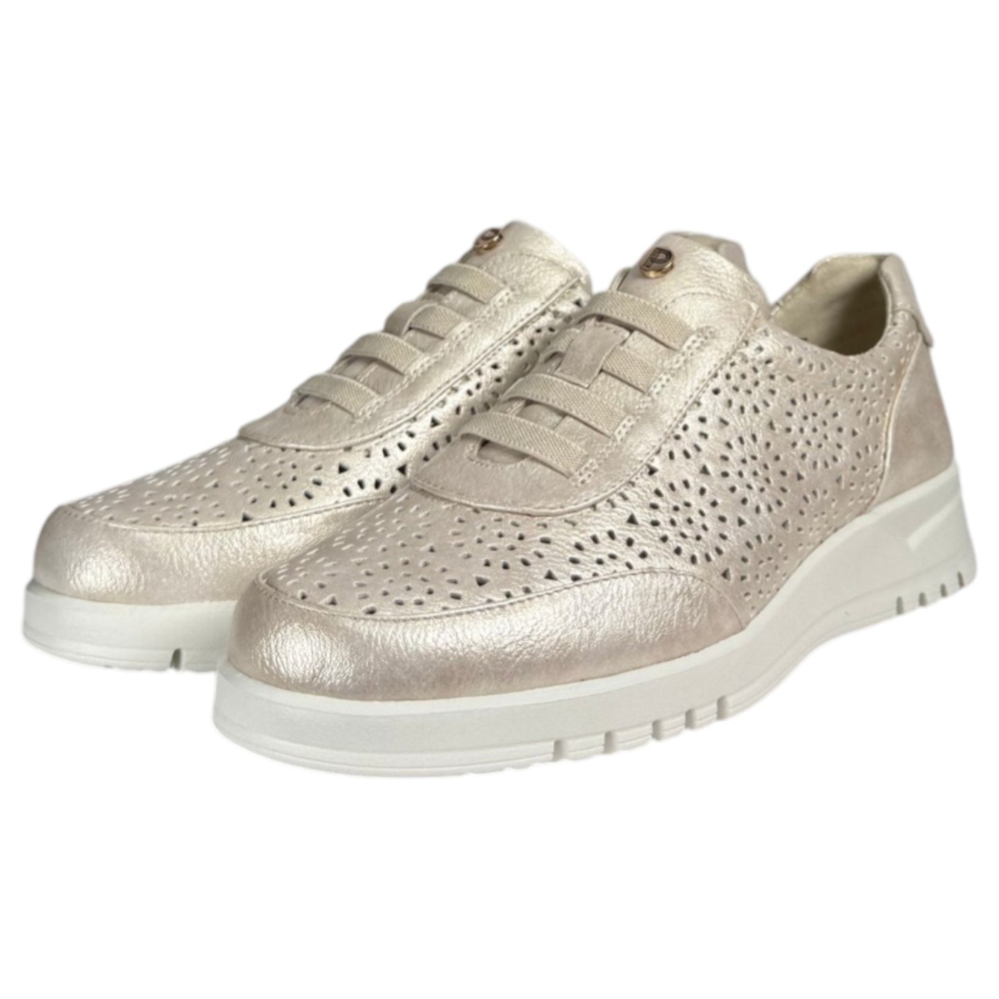 Zapatos Pitillos Deportivos Troquelados 20301 Oro - imagen 4