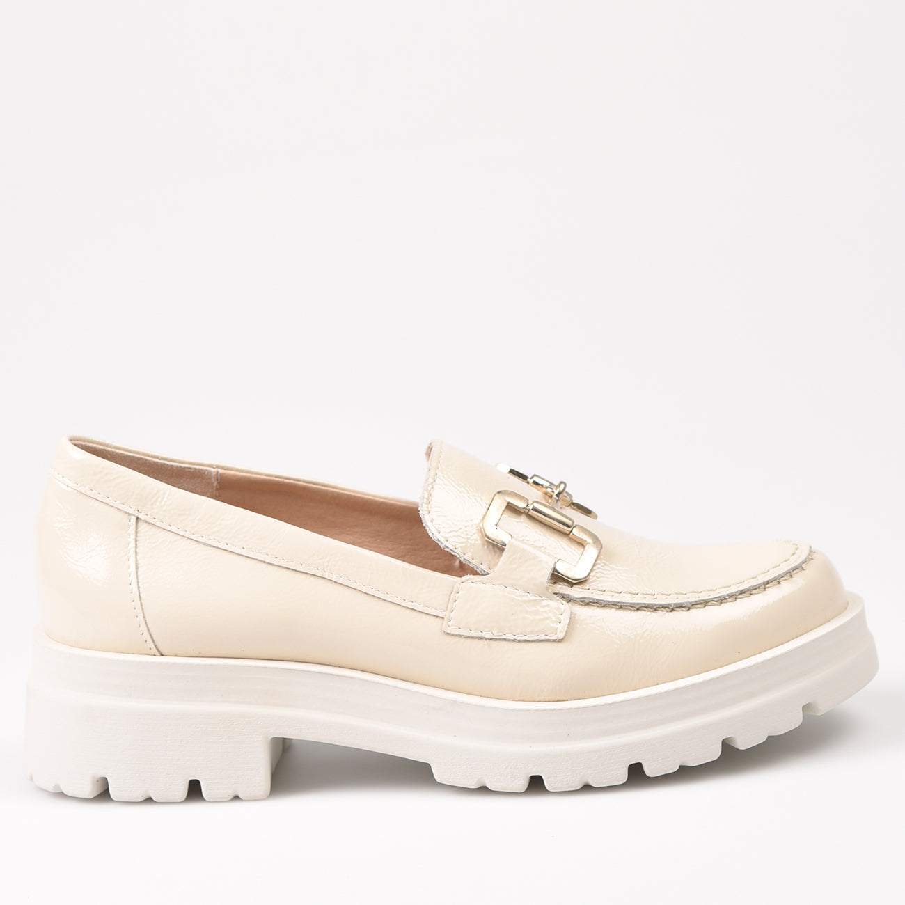 Zapatos Pitillos Estribo Charol 5651 Crema - imagen 2