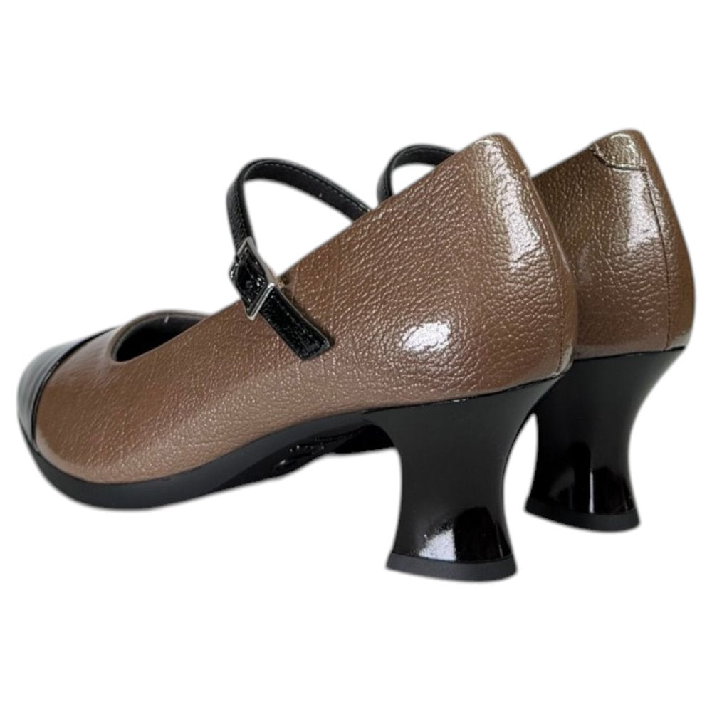 Zapatos Pitillos Mary Jane Tacón Puntera 11683 Negro Topo - imagen 5