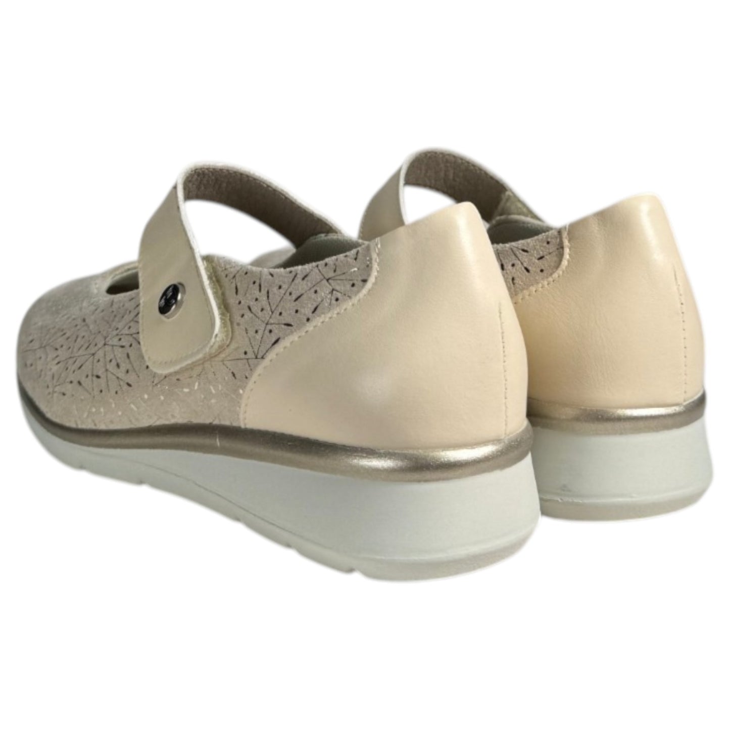 Zapatos Pitillos Mercedita Grabada 11032 Crema - imagen 6
